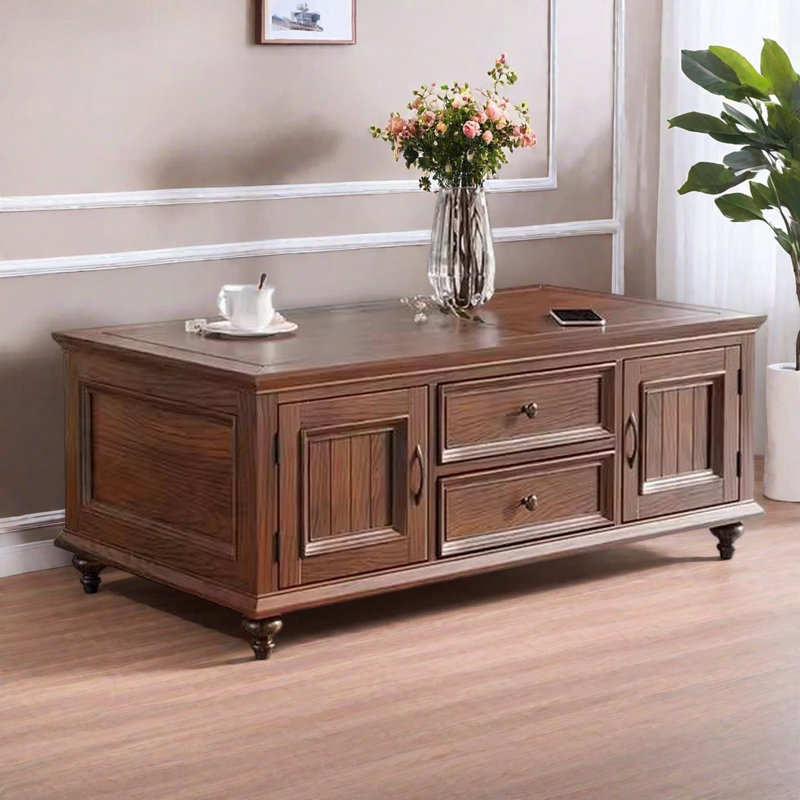 Table basse en noyer américain, Noyer foncé