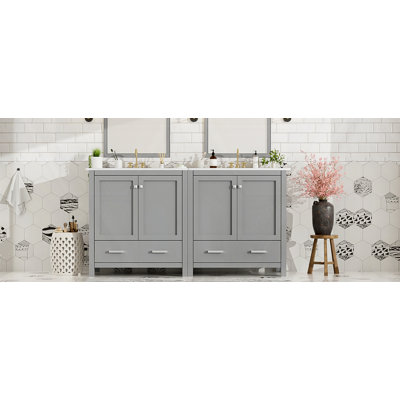 Ensemble de meuble-lavabo double 60 po