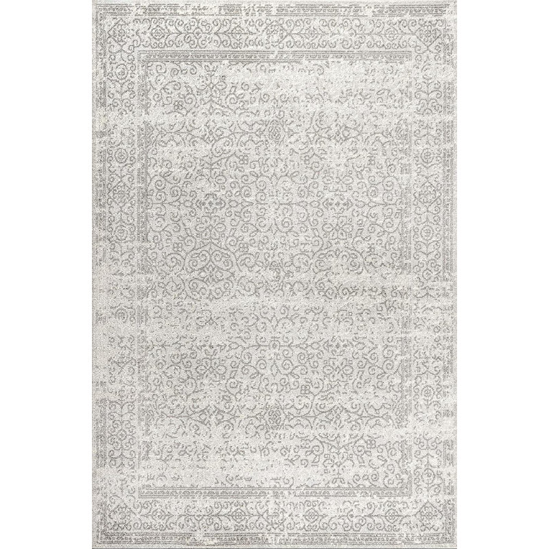 Driffield Filigree Gray/Dark Gray Rug, Rectangle 3' x 5'