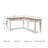 Antwonette L-Shaped Writing Desk with Built-In Electrical Outlet