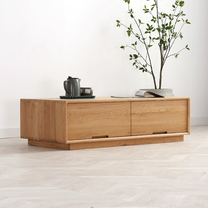 Table basse simple de couleur bois, H 13,8 po x L 43,3 po x l 23,6 po