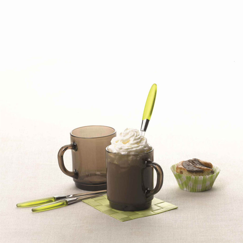 Duralex - Versailles Glass Coffee Mugs - 260ml Cups for Tea, Hot Drinks, Smoke, 12