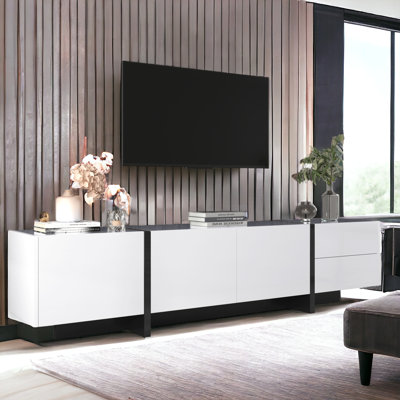 Modern High-gloss Tv Cabinet - Media Unit With Storage (190x45x35cm)
