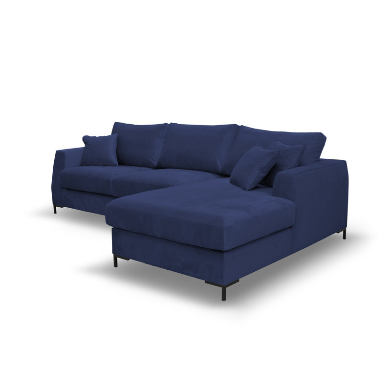 Inwood 4 Seater Corner Sofa , Navy blue 100 % polyester, Right Hand Facing