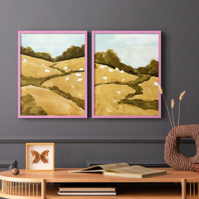 Reproduction encadrée Scattered Sheep I-Premium - prêt à être accroché - aucun clou requis - aucun clou requis