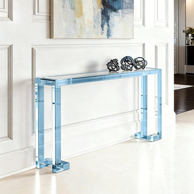 Clear Glass Top Acrylic Console Table
