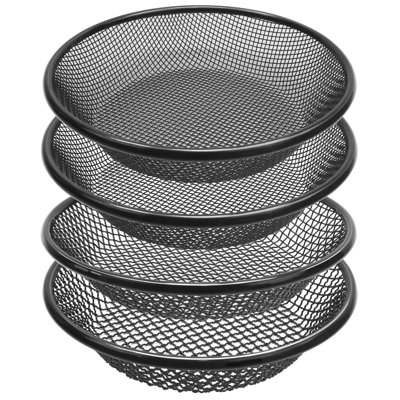 4 pièces l 11,8 po de sol Sifter pour le jardinage, 2,4,6,8 mm grille en acier inoxydable Rock Sifter pour capturer la saleté, le sable, les roches et filtrer le compost (noir)