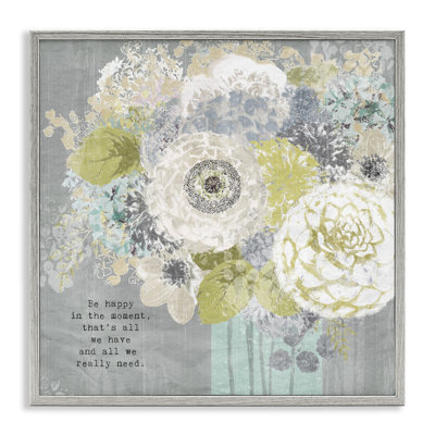 Happy In The Moment Framed Giclee, design by Suzanne Nicoll