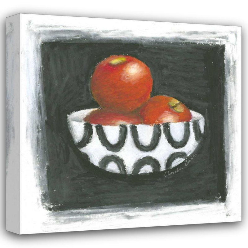Art sur toile tendue par Red Barrel Studio® Zarris, Chariklia, pommes dans un bol, H 36 po x l 36 po