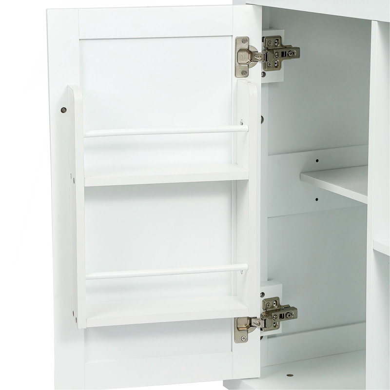 Kitchen Cart With Rubber Wood Drop-Leaf Countertop ,Cabinet Door Internal Storage Racks,Kitchen Island On 5 Wheels With Storage Cabinet And 3 Drawers For Dinning Room