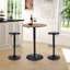 Table de bar ronde de 23,6 po, table de bar à hauteur réglable, table de bar moderne avec plateau en MDF et base en métal, table bistro convenant au café, îlot de cuisine, comptoir de bar-116159067-116159065