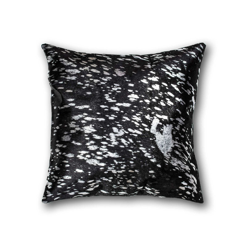 Coussin 18 po x 18 po Torino Kobe, Noir / argent