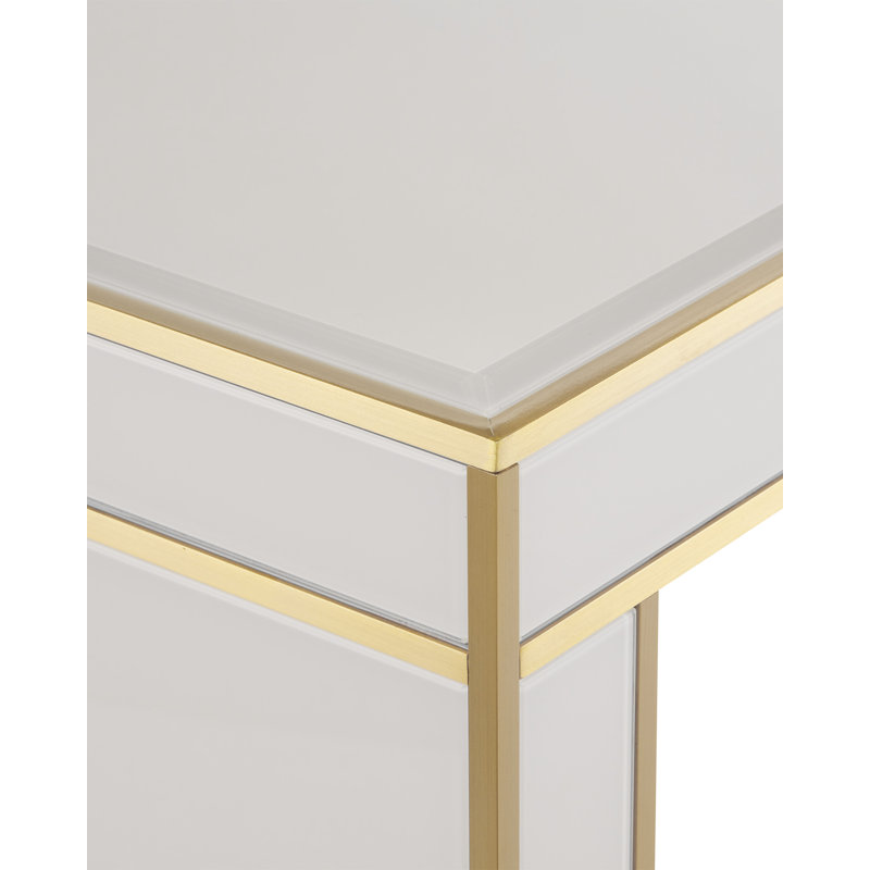 Arden Console Table, Ivory/Satin Brass