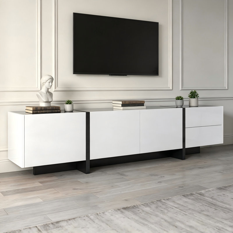 Unfinished TV Stand for TVs up to 85" with Fireplace Included