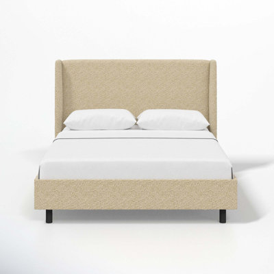 Tilly Linen Upholstered Wingback Bed