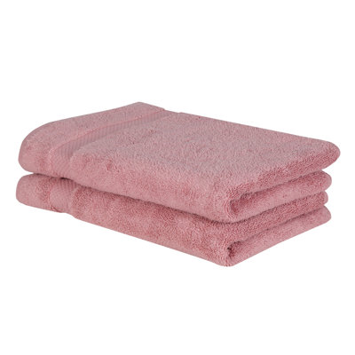 Ensemble de serviettes à main 100% coton Splash Splash, essuie-mains absorbants doux 550 g / m² pour salle de bain, spa et usage quotidien, certifié OEKO-TEX, paquet de 2, rose