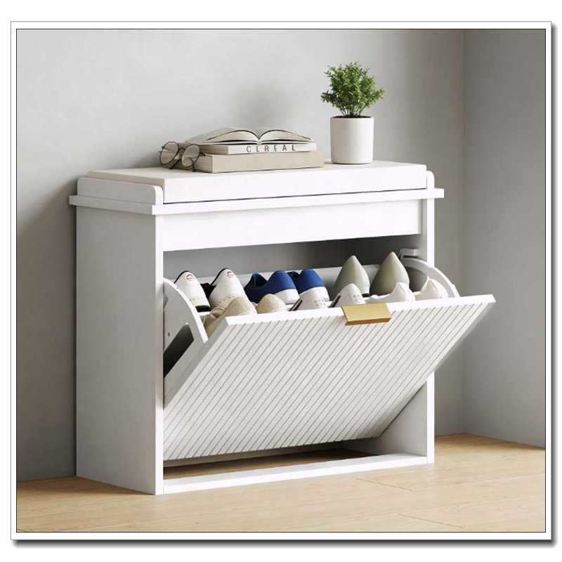 Shoe Storage Bench with Cushioned Seat