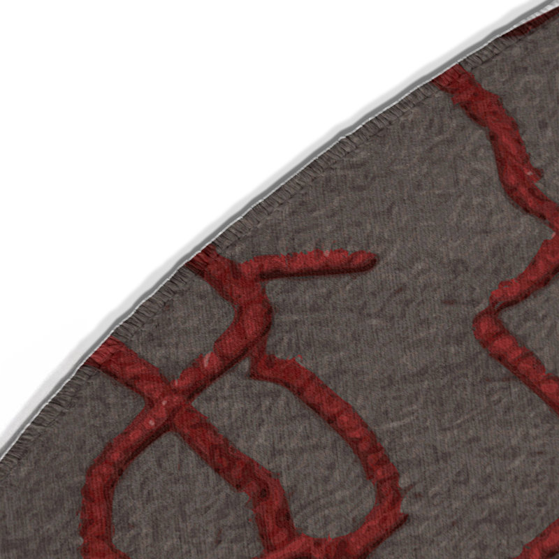 Tapis gris intérieur et extérieur Trellis, Rond 5 pi
