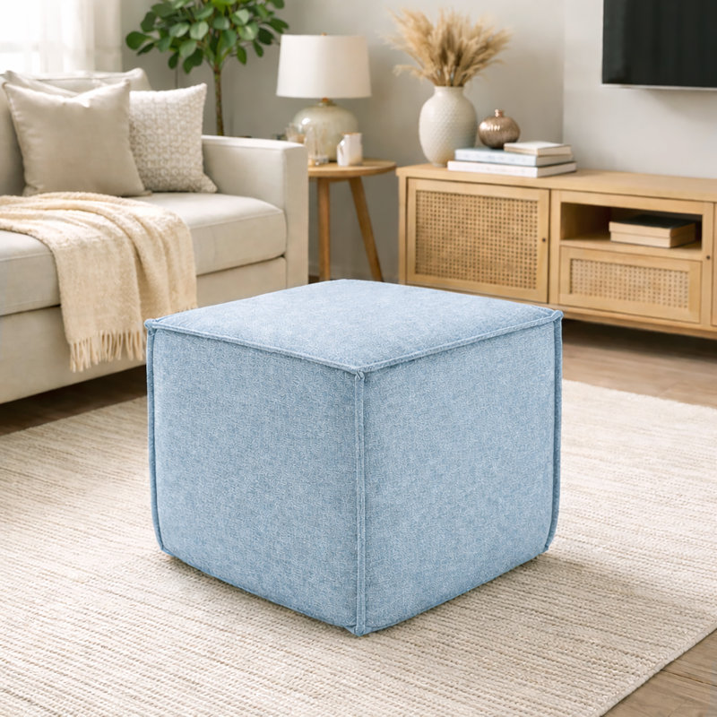 Pouf Hampton Square - bleu ardoise, Bleu ardoise
