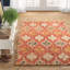 Adrien Floral Handmade Tufted Wool Red/Green/Ivory Area Rug-2120397365
