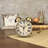 Modern & Contemporary Analogue Metal Quartz Movement / Crystal Tabletop Clock with Alarm in Brass