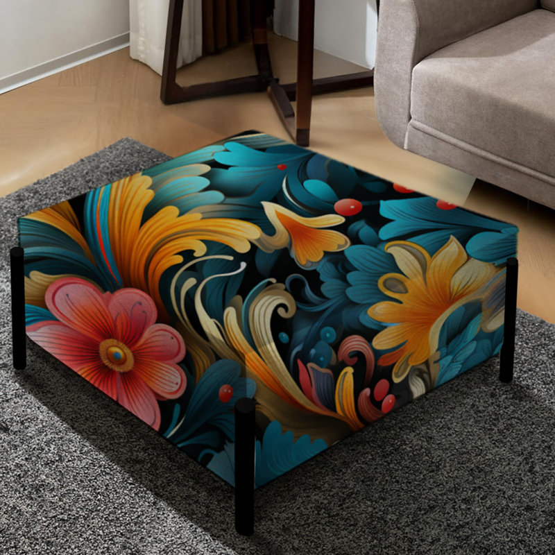 Retro Fusion Paisley Pattern - Paisley Large Square Ottoman
