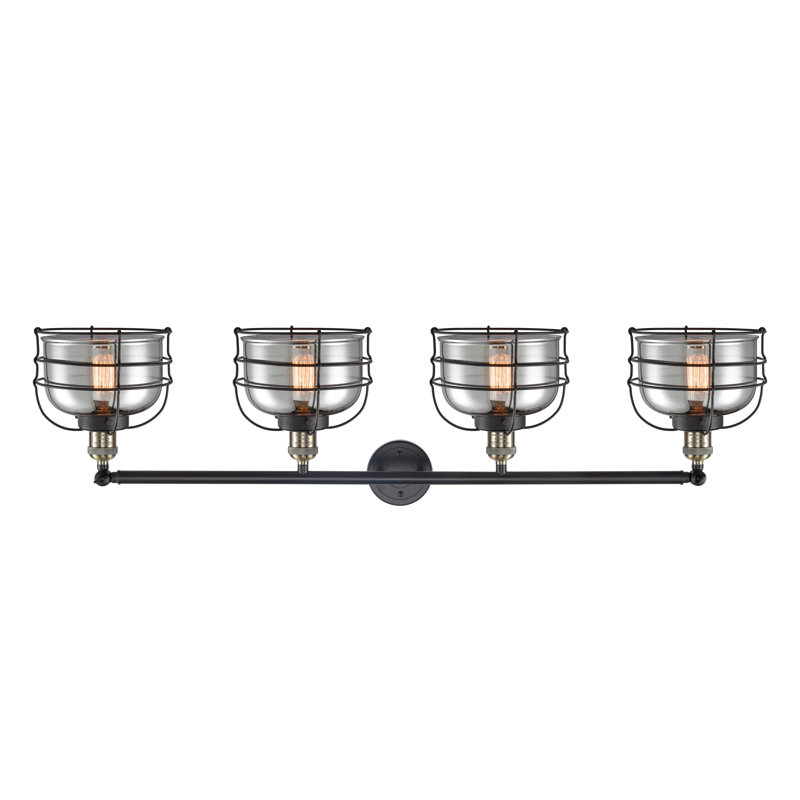 4 - Light Dimmable Vanity Light, Plated Smoke
