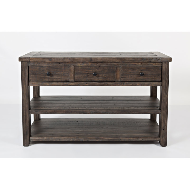 Console en bois massif Yoji, Brun