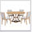 5-Piece Retro Functional Dining Table Set with Extendable Round Table and 4 Upholstered Chairs for Versatile Use