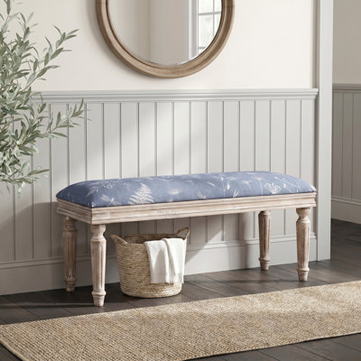 Banc décoratif rembourré en polyester bleu / blanc Noor