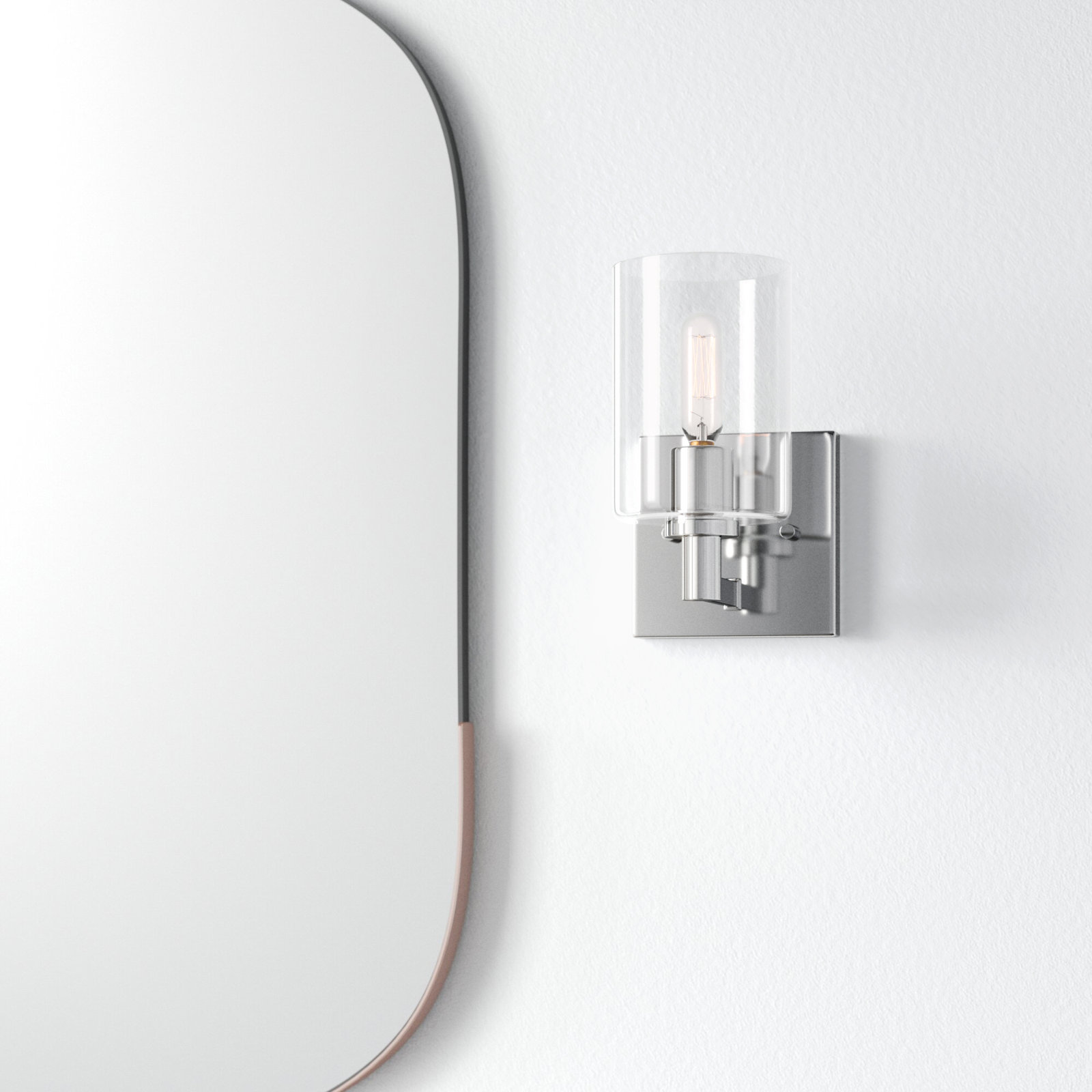 Haines Single Transparent Dimmable Bath Sconce, Chrome