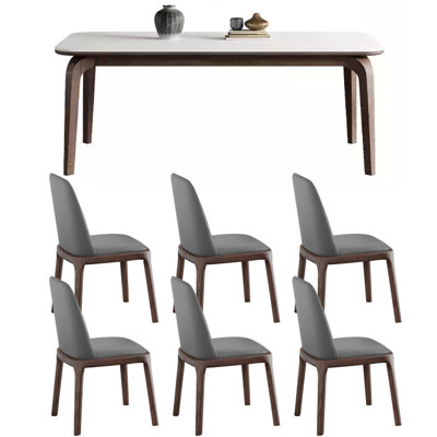 Modern Simple Durable Rock Slab Dining Table Set