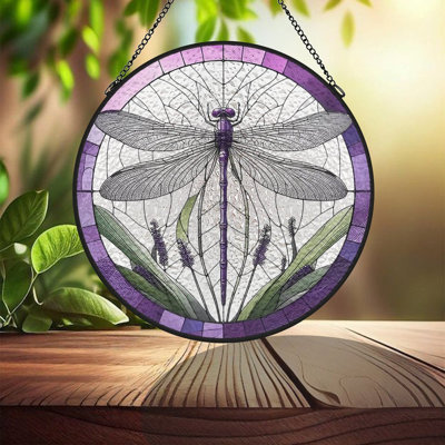 Libellule vitrail vitrail pour fenêtre