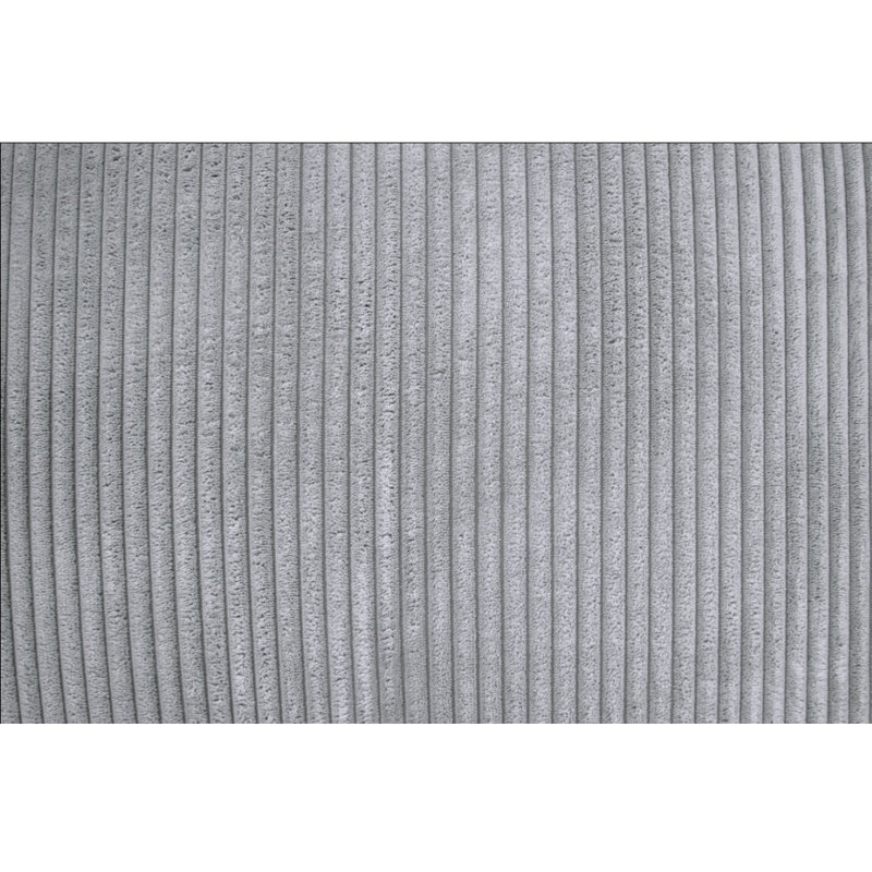 Corduroy Sectional with Ottoman Reversible, Light Gray Corduroy