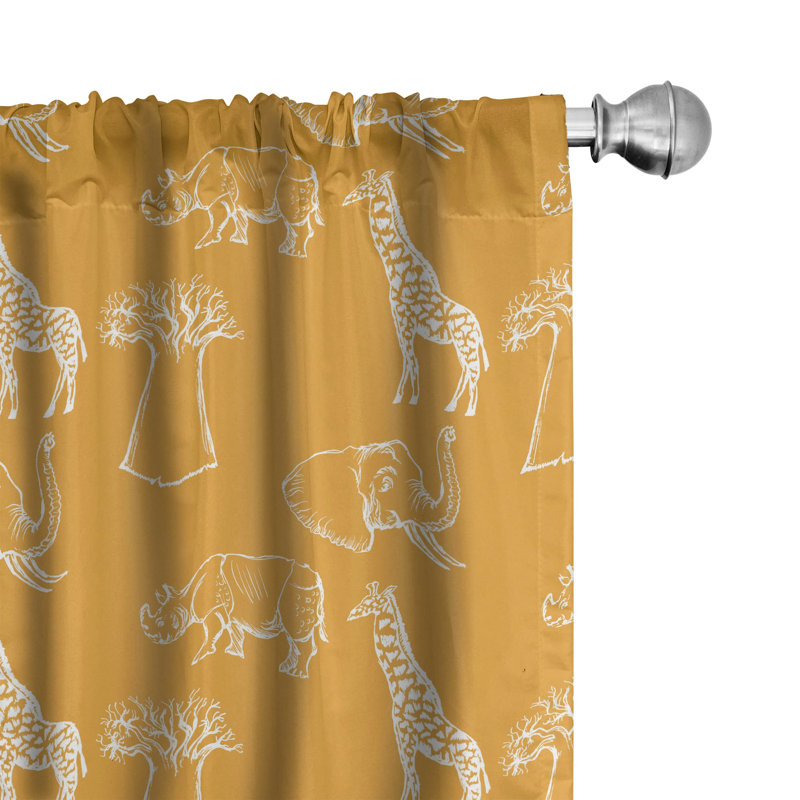 Paire de rideaux semi-transparents avec passe-tringle Ambesonne, 28 po x 84 po