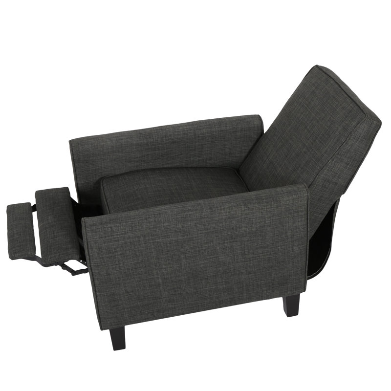 Grantham Upholstered Recliner, Gray Polyester