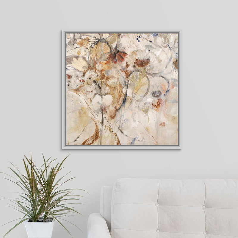« epiphany », peinture sur toile, Cadre flottant blanc, H 25,7 po x l 25,7 po x P 1,75 po
