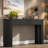 Modern Console Table With Oval Top, 2 Drawers And Fluted Design-986381094