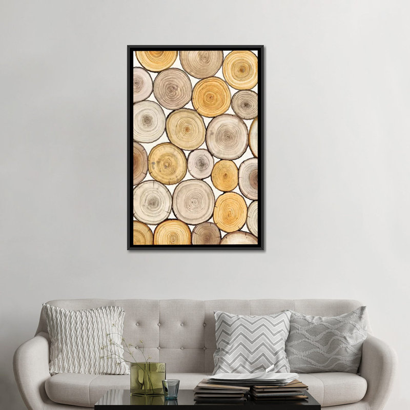 « tree ring study ii », impression sur toile, H 26 po x l 18 po x P 1,5 po, Toile avec cadre noir, Pas de tapis