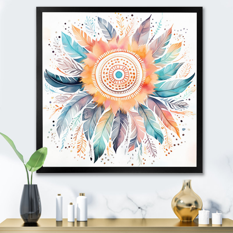 Pastel Boho Dreamcather, Cadre simple noir, H 24 po x l 24 po x P 1 po