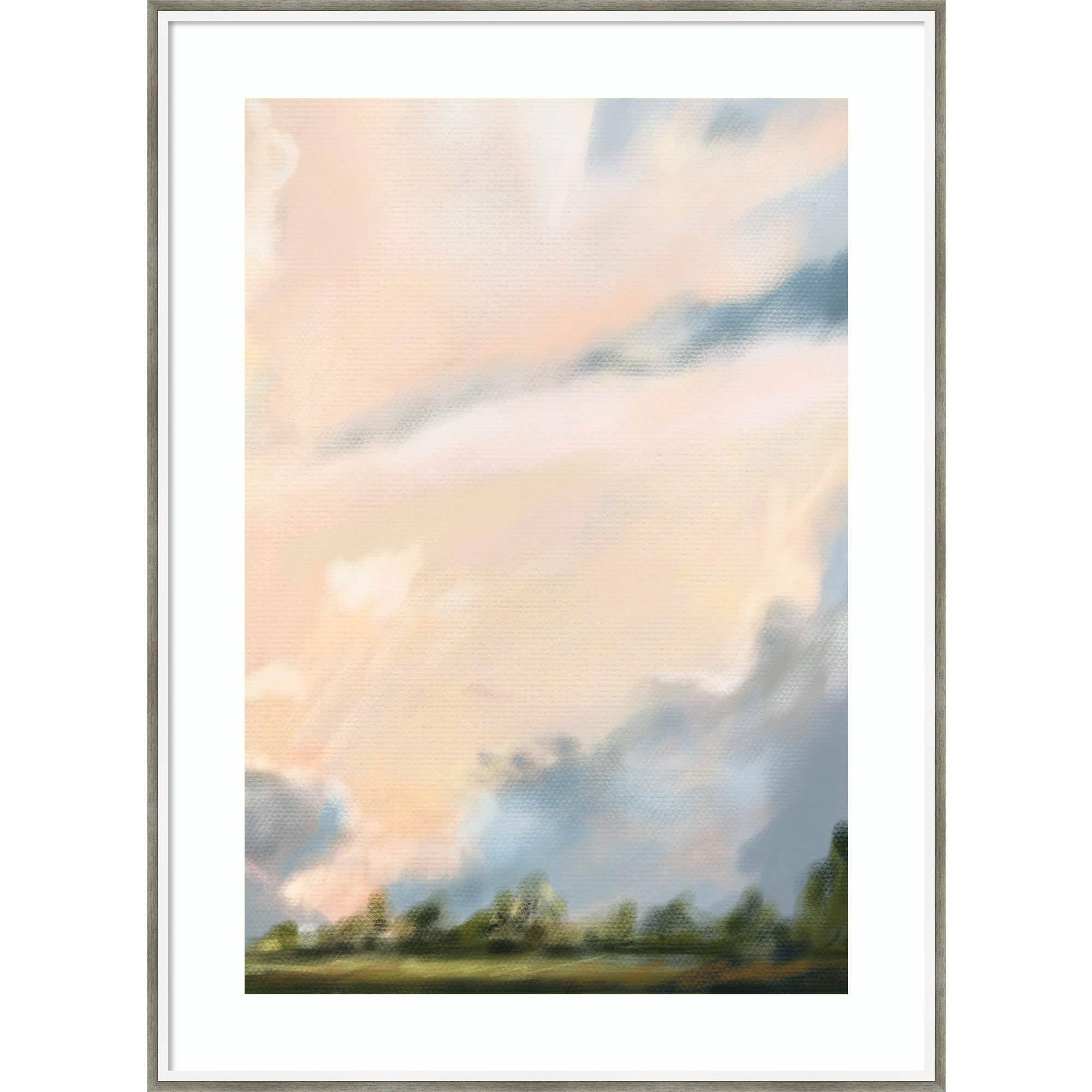 Cloud II by Miraval - Picture Frame Graphic Art, Silver Framed, 30" W x 41" H x 2" D