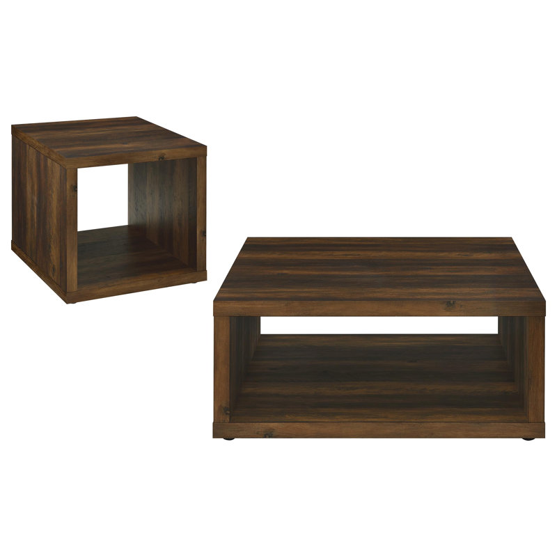 Grason Coffee And End Table Set, Dark Pine, 2 Pieces: End Table, Coffee Table