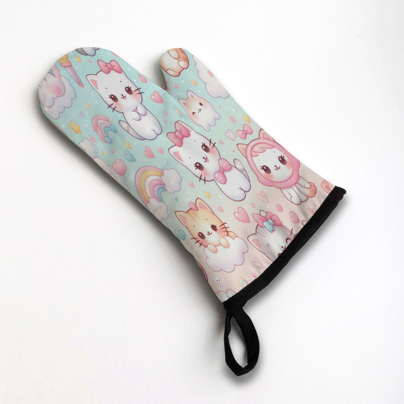 Soft Kitty Vibes Oven Mitt Cotton Twill