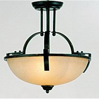 Plafonnier semi-encastré 15" à cuve simple 2 lumières Sickels