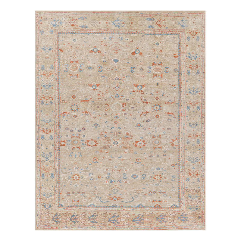 Rug & Kilim’S Oushak Style Rug In Beige And Orange With Floral Patterns