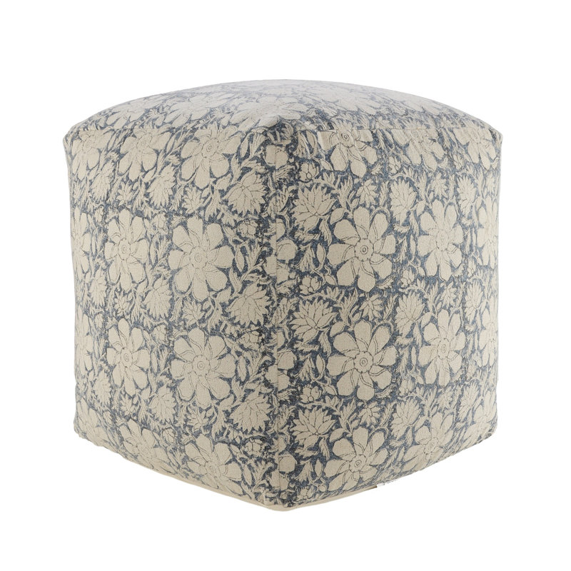 Zaiden Square Floral Pouf Ottoman