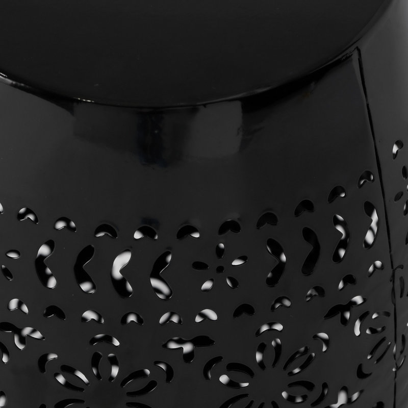 Table d'appoint d'extérieur en métal, Noir