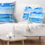 Coussin décoratif imprimé fenêtre et bleu