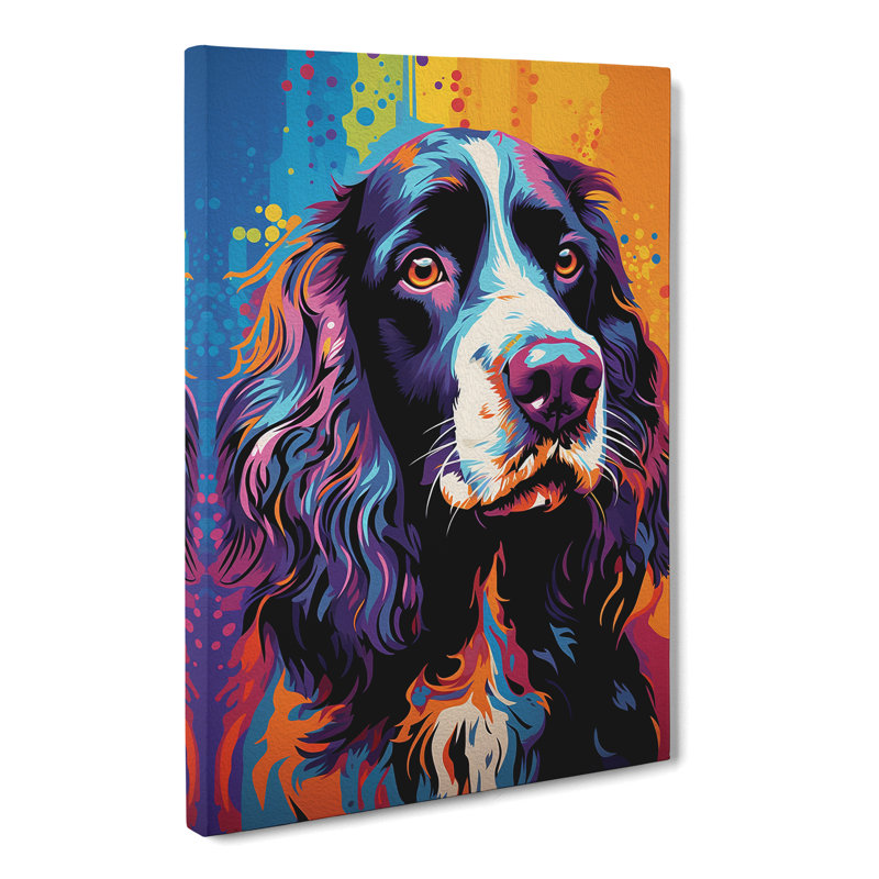 English Springer Spaniel Pop No.2 - Wrapped Canvas Print, 50cm H x 35cm W x 3cm D