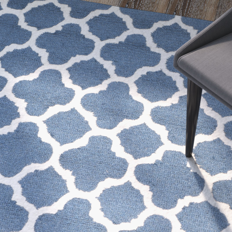 Cannen Hand Tufted Wool Geometric Rug, Rectangle 3' x 5'